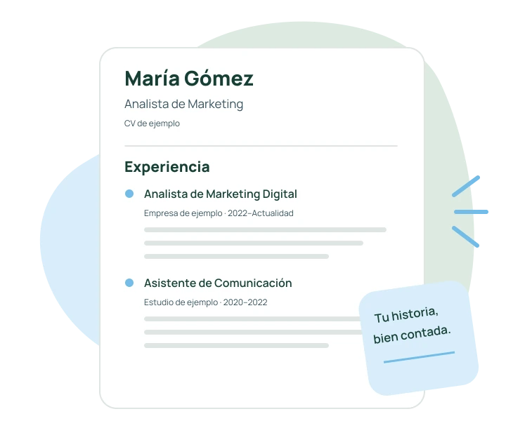 CV ilustrativo, con jerarquía clara